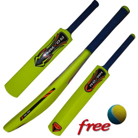 Roxan Parrot Green And Black And Yellow Kids Plastic Cricket Bat No 03