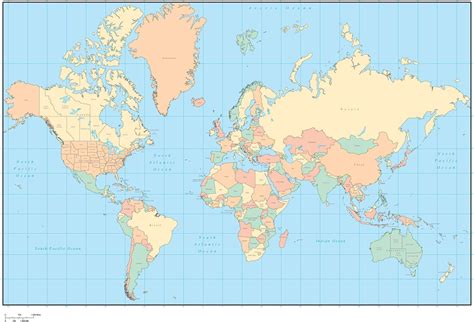 World Map With Us States And Canadian Provinces