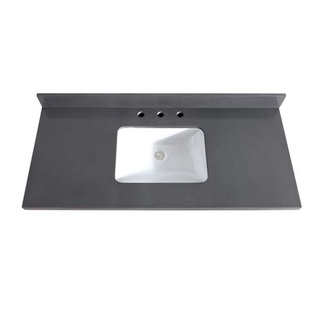 Avanity 49 Inch Gray Quartz Vanity Top With Rectangular Undermount Sink