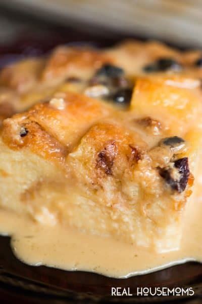 Classic Bread Pudding With Vanilla Caramel Sauce Real Housemoms