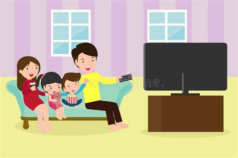Ejemplo De Una Familia Que Mira A Un Programa De Televisión Junto
