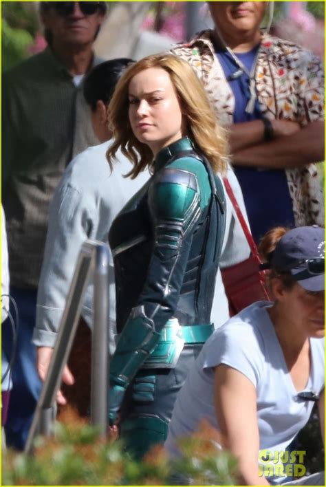 Brie Larson Gets Hair And Makeup Touch Ups On Captain Marvel Set