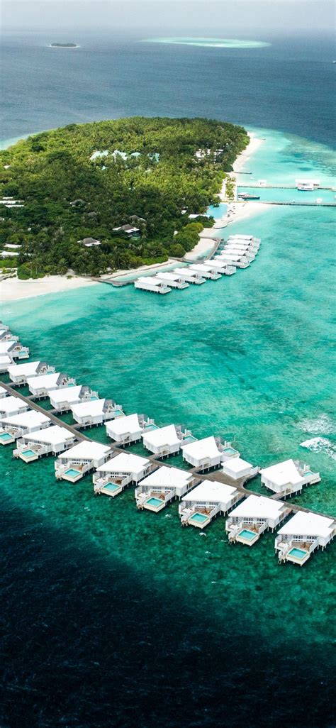 Maldives Aerial View Island Resort Sea 1125x2436 Wallpaper