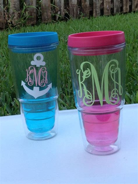 ombre monogram tumbler travel mug with sip lid monogram tumbler silhouette projects mugs