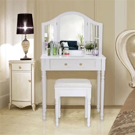 Acquista direttamente online l'arredamento per tutta la tua casa: Songmics® Coiffeuse meuble blanc-table de maquillage ...