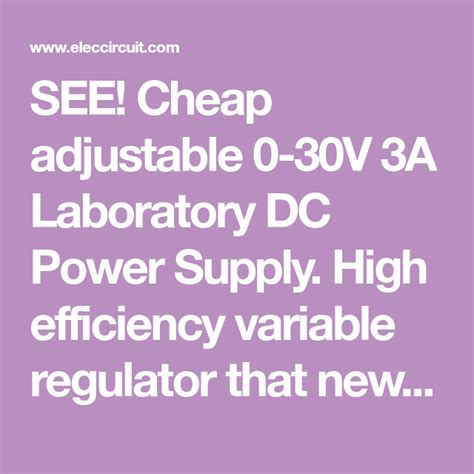 Power supply for electronic circuit experiments need some special features. 0-30V Variable Power Supply circuit Diagram at 3A ...