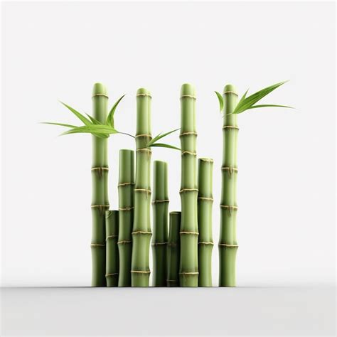 Premium Ai Image Stems And Leaves Of Ripe Bamboo On A Light Background