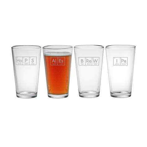 Bar Glasses Elements Of Hoppiness Set Of 4 Pint Glasses Set Of 4 Susquehanna Glass