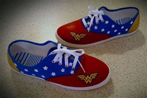 Painted Wonder Woman Canvas Shoes Painted Canvas Shoes Painted