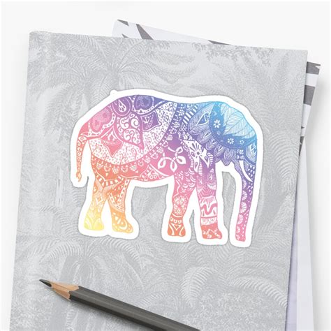 Pastel Elephant Stickers By Adjsr Redbubble