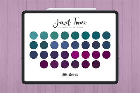 Jewel Tones Procreate Color Palette Color Palettes Creative Market