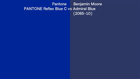 Pantone Reflex Blue C Vs Benjamin Moore Admiral Blue 2065 10 Side By