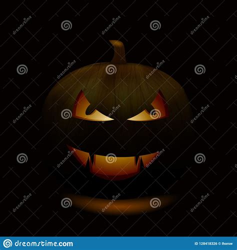 Halloween Pumpkins Smile And Scrary Eyes For Party Night Close Up View