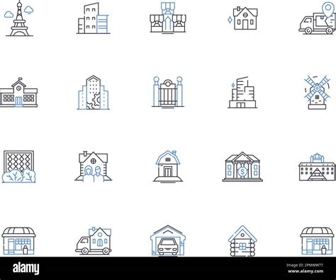 Architecture Outline Icons Collection Architecture Structure Design