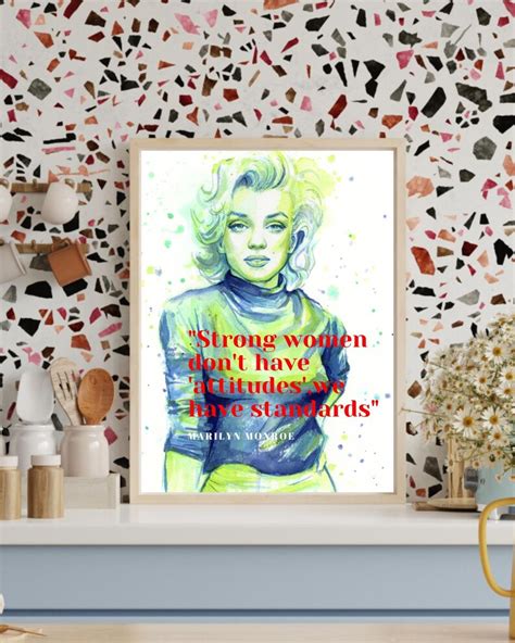 marilyn monroe printable wall art strong women don t have attitudes we have standards