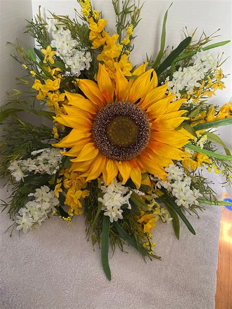 Sunflower Grapevine Wreath Centerpiece Sunflower Wreath Etsy