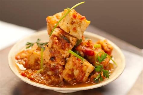 Crisp Tofu Cooked In Tomato Pepper Sauce Dau Hu Sot Ca