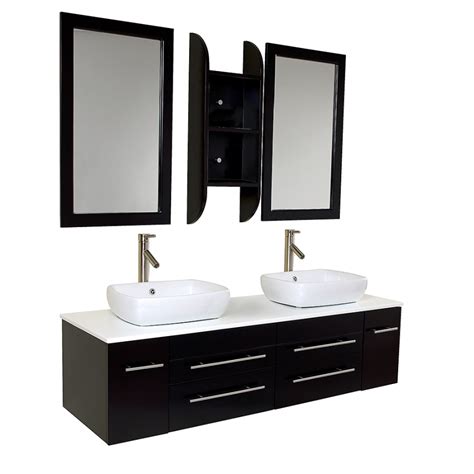 Whether you need a 60 inch or 72 inch double sink vanities, we offer a huge variety of different vanity sizes that will fit almost every bathroom. 59 Inch Espresso Modern Double Vessel Sink Bathroom Vanity ...
