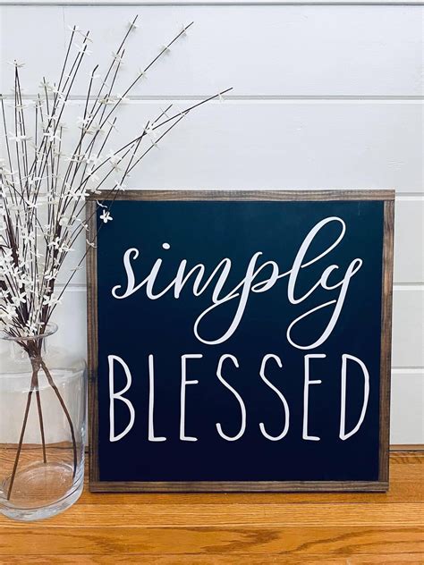 Simply Blessed Solid Wood Signframed Solid Wood Sign Etsy