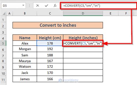 Converting Cm To Inches In Excel 2 Simple Methods Exceldemy