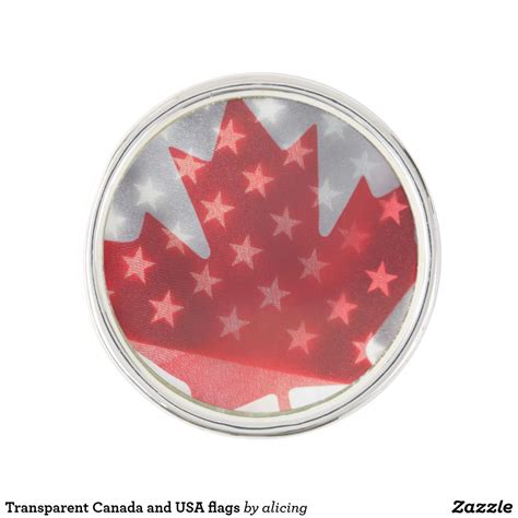 4th of july or memorial day. Transparent Canada and USA flags Pin | Zazzle.com | Usa ...