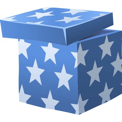 Transparent gift box with lid. Vector illustration of blue gifting box with lid | Free SVG