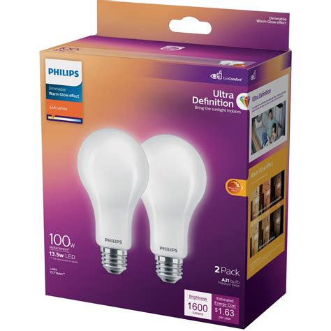 Philips Ultra Definition Warm Glow 100w Equivalent Soft White A21