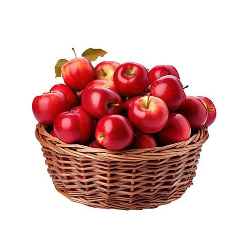 Full Wicker Basket Of Red Apples Harvest Festival Thanksgiving Day Red