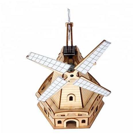 buy model kit plywood puzzle solar powered windmill wood kit with motor mydeal