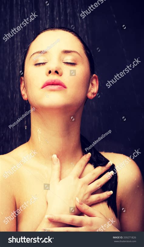 Beautiful Woman Standing Shower Stock Photo Shutterstock