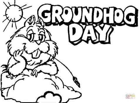 We drew this groundhog ourselves and its yours to print out and color with your kids for groundhog day. Groundhog Day coloring page | Free Printable Coloring Pages