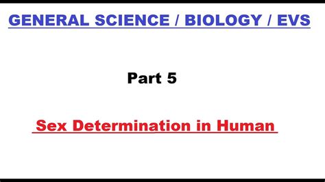 Sex Determination In Human Being General Science Youtube