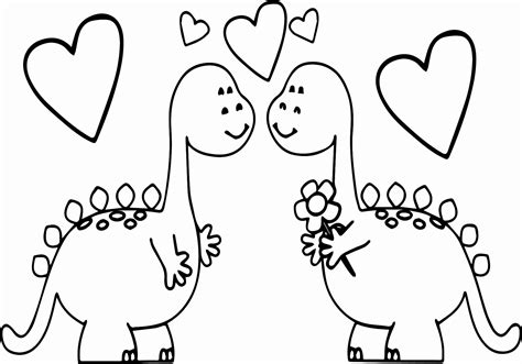 Cute Valentine Coloring Pages Awesome Dinosaurs In Love Valentines Day