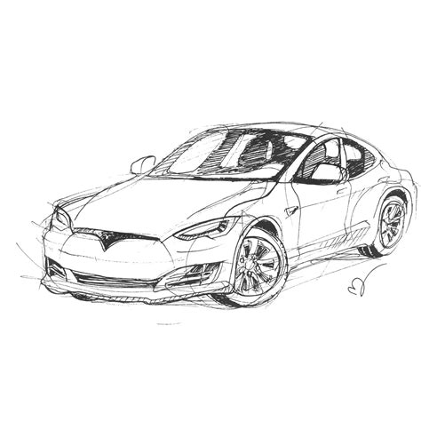 I Love Sketching Fineliner And Paper Tesla Model S R Teslamotors