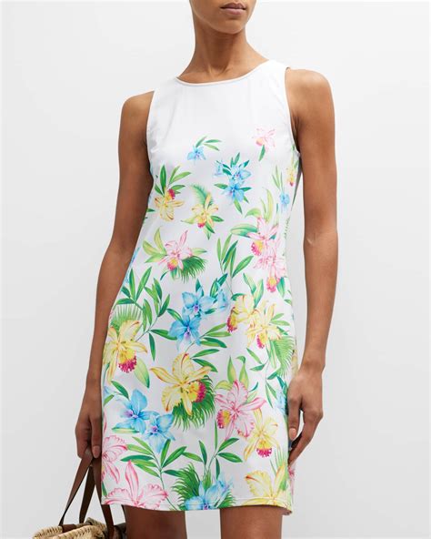 Tommy Bahama Orchid Garden High Neck Spa Dress Neiman Marcus