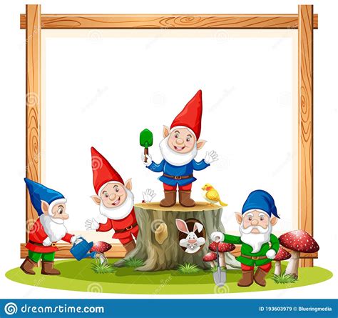 Gnomes Group Standing Beside Swamp In Cartoon Style Cartoondealer Com