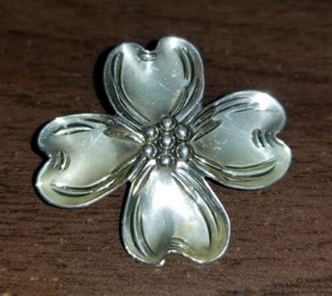 Beau Sterling Silver Dogwood Flower Pinbrooch Ebay