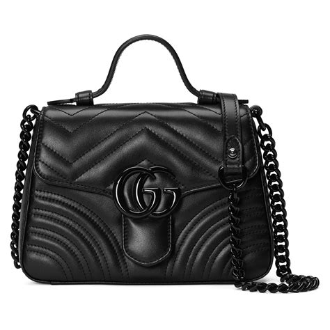 Gucci Gg Marmont Mini Top Handle Bag In Schwarz Modesens