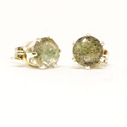 Labradorite Gemstone Stud Earrings Mm Stones Sterling Silver Studs