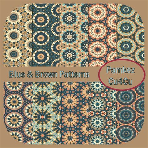 Pamkez Blue And Brown Patterned Papers