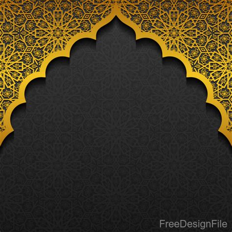 Islam Golden Decor Background Vectors Set 03 Free Download