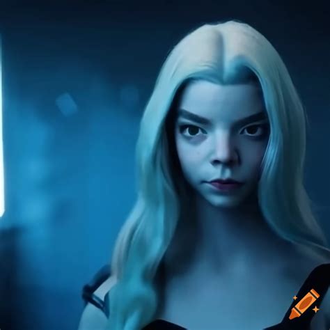 Blue Skinned Alien Girl Portrayed By Anya Taylor Joy On Craiyon