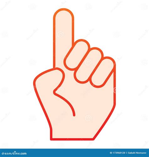 Hand With One Finger Pointing Up Flat Icon Hand With Index Finger Up