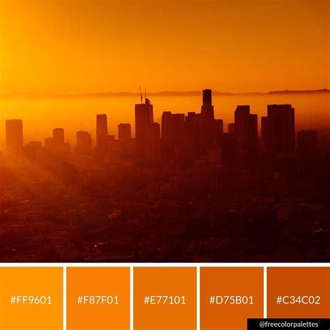 City Life Sunsets Skylines Oranges Color Palette Inspiration