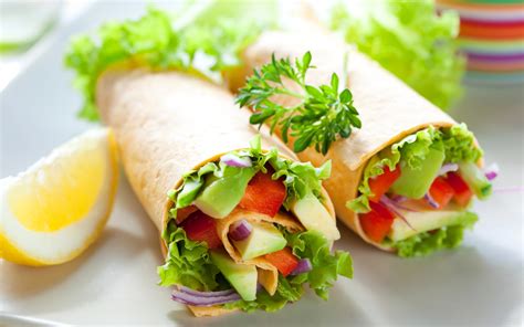 Wallpaper Food Vegetables Salad Roll Lemon Meal Cuisine Dish