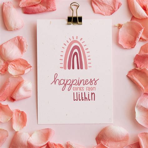 Happiness Comes From Within Rainbow Print Motivational Print Etsy