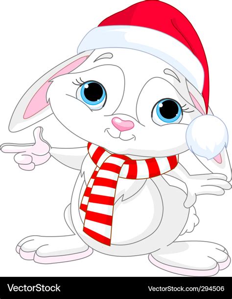 Christmas Rabbit Royalty Free Vector Image Vectorstock