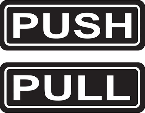 buy push pull door sign 2x6 sticker decal vinyl business store shop made and sold by zapzap