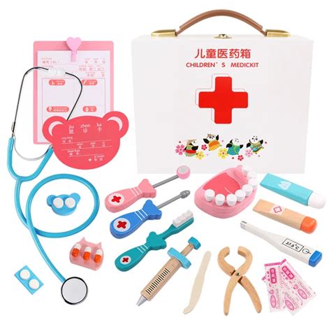 Buy Childrens Wooden Doctor Kit Realistic Pretend