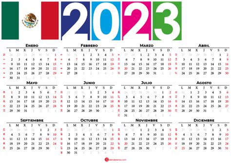 Calendario 2023 Con Festivos De Mexico Imagesee